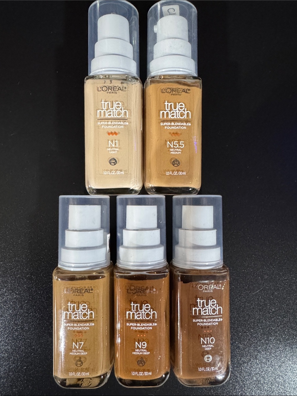 L'Oreal True Match Foundation - Beige to Deep Neutral Shades N1, N5.5, N7, N9…